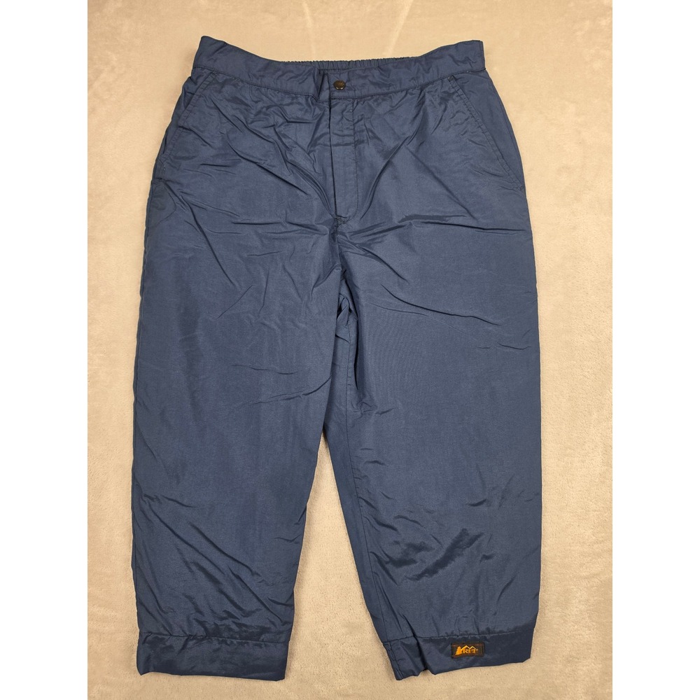 Vintage REI Capri Snow Rain Pants Women 14 Blue Nylon Winter Hiking Outdoor